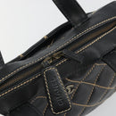 CHANEL Wild Stitch Hand Bag Leather Black CC Auth am12135-14