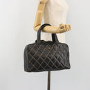 CHANEL Wild Stitch Hand Bag Leather Black CC Auth am12135-26
