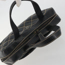 CHANEL Wild Stitch Hand Bag Leather Black CC Auth am12135-6