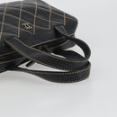 CHANEL Wild Stitch Hand Bag Leather Black CC Auth am12135-7