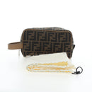 FENDI Zucca Canvas Clutch Bag Black Brown Auth am12138V-21