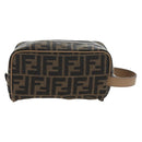 FENDI Zucca Canvas Clutch Bag Black Brown Auth am12138V-3
