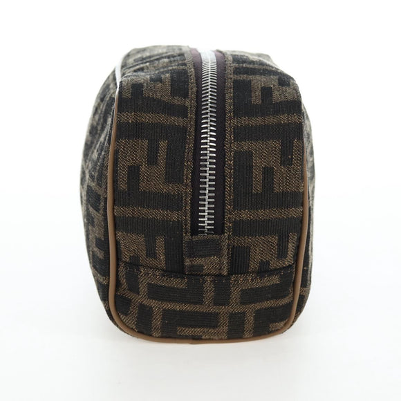 FENDI Zucca Canvas Clutch Bag Black Brown Auth am12138V