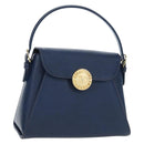 VALENTINO Hand Bag Leather 2way Blue Gold Auth am12139V-1
