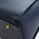 VALENTINO Hand Bag Leather 2way Blue Gold Auth am12139V-15