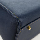 VALENTINO Hand Bag Leather 2way Blue Gold Auth am12139V-16