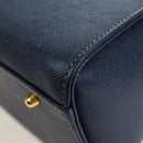 VALENTINO Hand Bag Leather 2way Blue Gold Auth am12139V-17