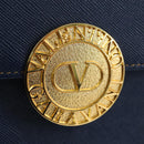 VALENTINO Hand Bag Leather 2way Blue Gold Auth am12139V-18