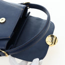 VALENTINO Hand Bag Leather 2way Blue Gold Auth am12139V-9