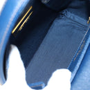 VALENTINO Hand Bag Leather 2way Blue Gold Auth am12139V-11