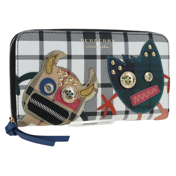 BURBERRY Christine Applique Round Wallet Leather Multicolor Gold Auth am12140V