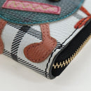 BURBERRY Christine Applique Round Wallet Leather Multicolor Gold Auth am12140V-10