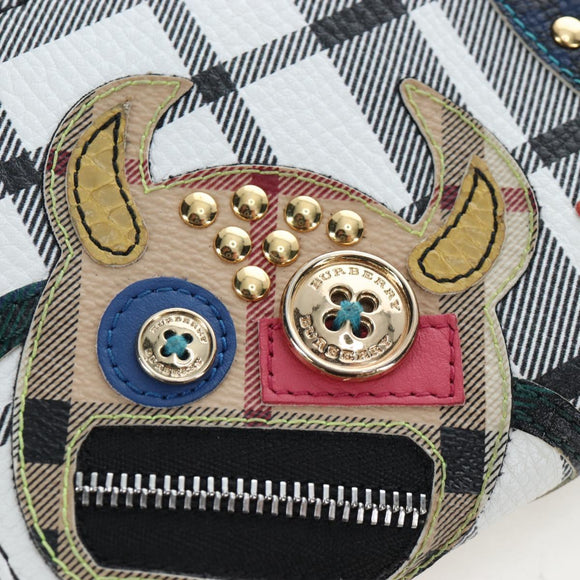 BURBERRY Christine Applique Round Wallet Leather Multicolor Gold Auth am12140V