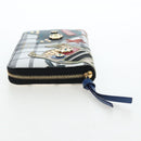 BURBERRY Christine Applique Round Wallet Leather Multicolor Gold Auth am12140V-5