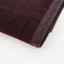 FENDI Zucca Canvas Trifold Wallet Nylon Leather Bordeaux Silver Auth am12141V-16
