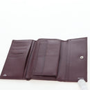 FENDI Zucca Canvas Trifold Wallet Nylon Leather Bordeaux Silver Auth am12141V-9