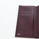 FENDI Zucca Canvas Trifold Wallet Nylon Leather Bordeaux Silver Auth am12141V-17