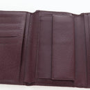 FENDI Zucca Canvas Trifold Wallet Nylon Leather Bordeaux Silver Auth am12141V-18