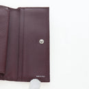 FENDI Zucca Canvas Trifold Wallet Nylon Leather Bordeaux Silver Auth am12141V-19