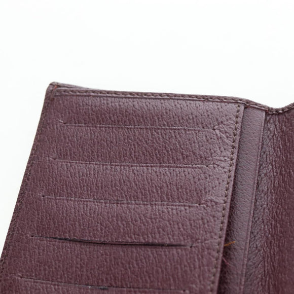 FENDI Zucca Canvas Trifold Wallet Nylon Leather Bordeaux Silver Auth am12141V