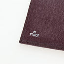 FENDI Zucca Canvas Trifold Wallet Nylon Leather Bordeaux Silver Auth am12141V-21