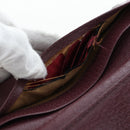 FENDI Zucca Canvas Trifold Wallet Nylon Leather Bordeaux Silver Auth am12141V-24