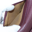 FENDI Zucca Canvas Trifold Wallet Nylon Leather Bordeaux Silver Auth am12141V-25