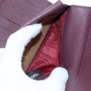 FENDI Zucca Canvas Trifold Wallet Nylon Leather Bordeaux Silver Auth am12141V-27
