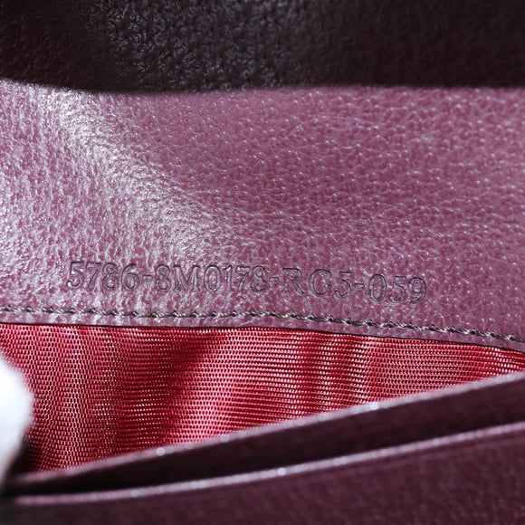 FENDI Zucca Canvas Trifold Wallet Nylon Leather Bordeaux Silver Auth am12141V