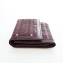 FENDI Zucca Canvas Trifold Wallet Nylon Leather Bordeaux Silver Auth am12141V-3