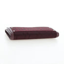 FENDI Zucca Canvas Trifold Wallet Nylon Leather Bordeaux Silver Auth am12141V-5