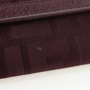 FENDI Zucca Canvas Trifold Wallet Nylon Leather Bordeaux Silver Auth am12141V-7