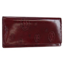 CARTIER happy Birthday Long Wallet Patent leather Bordeaux Auth am12142V-1