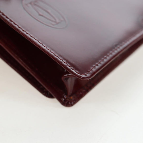 CARTIER happy Birthday Long Wallet Patent leather Bordeaux Auth am12142V