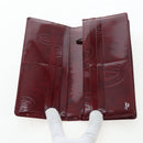 CARTIER happy Birthday Long Wallet Patent leather Bordeaux Auth am12142V-8