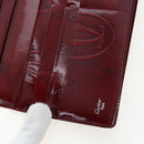 CARTIER happy Birthday Long Wallet Patent leather Bordeaux Auth am12142V-20