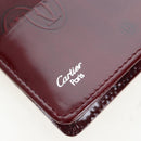 CARTIER happy Birthday Long Wallet Patent leather Bordeaux Auth am12142V-21