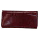 CARTIER happy Birthday Long Wallet Patent leather Bordeaux Auth am12142V-13