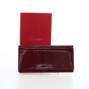 CARTIER happy Birthday Long Wallet Patent leather Bordeaux Auth am12142V-12