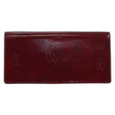 CARTIER happy Birthday Long Wallet Patent leather Bordeaux Auth am12142V-2