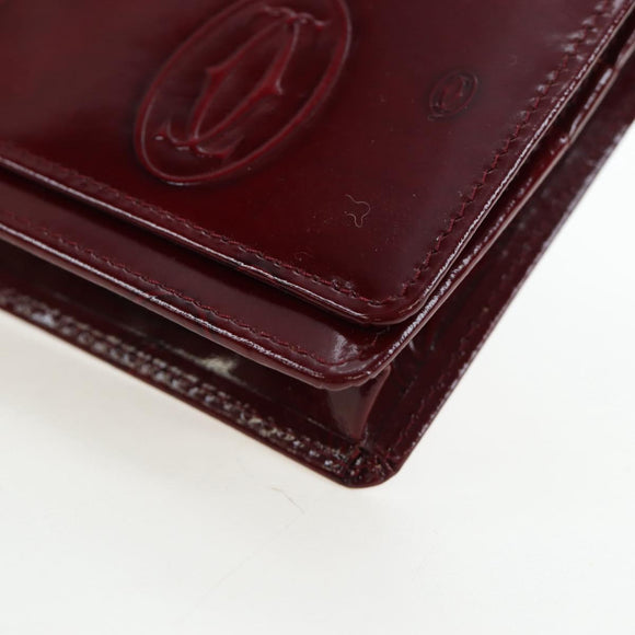 CARTIER happy Birthday Long Wallet Patent leather Bordeaux Auth am12142V