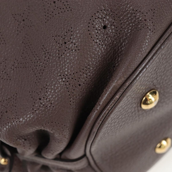 LOUIS VUITTON Monogram Punching Mahina XL Bag Leather Brown M95714 Auth am12145V