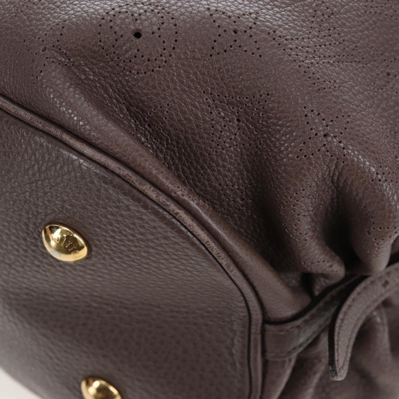 LOUIS VUITTON Monogram Punching Mahina XL Bag Leather Brown M95714 Auth am12145V