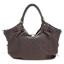 LOUIS VUITTON Monogram Punching Mahina XL Bag Leather Brown M95714 Auth am12145V-13