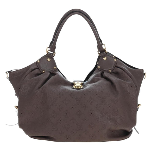 LOUIS VUITTON Monogram Punching Mahina XL Bag Leather Brown M95714 Auth am12145V