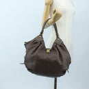 LOUIS VUITTON Monogram Punching Mahina XL Bag Leather Brown M95714 Auth am12145V-24