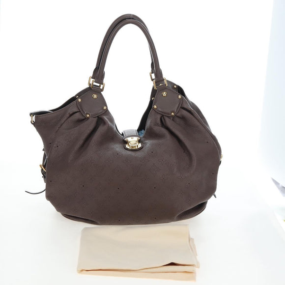LOUIS VUITTON Monogram Punching Mahina XL Bag Leather Brown M95714 Auth am12145V