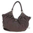 LOUIS VUITTON Monogram Punching Mahina XL Bag Leather Brown M95714 Auth am12145V-2