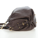 LOUIS VUITTON Monogram Punching Mahina XL Bag Leather Brown M95714 Auth am12145V-3