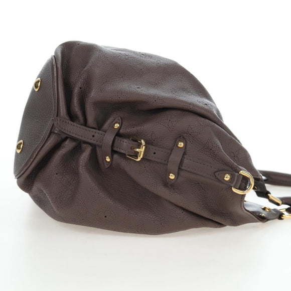 LOUIS VUITTON Monogram Punching Mahina XL Bag Leather Brown M95714 Auth am12145V